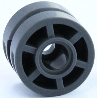 Wheel 14mm D. x 9.9mm with Centre Groove, Fake Bolts Large and 6 Spokes in Dark Bluish Gray