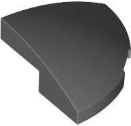 Brick Round Corner, Curved 2 x 2 x 2/3 Quarter Circle With 1 x 1 Bottom Cutout in Dark Bluish Gray