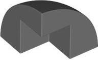 Brick Round Corner, Curved 2 x 2 x 1 2/3 Quarter Dome with 1 Cutout in Dark Bluish Gray