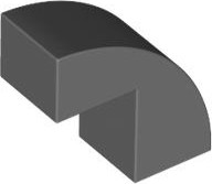 Brick Curved 1 x 2 x 1 2/3 with 1 Cutout in Dark Bluish Gray