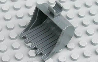 Duplo Digger/Excavator Bucket, with 5 Teeth in Dark Bluish Gray