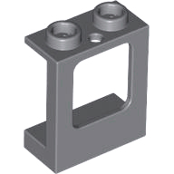 Window 1 x 2 x 2 Plane, Hollow Studs, Single Hole Top and Bottom for Glass in Dark Bluish Gray