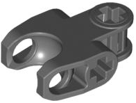 Technic Axle Connector 2 x 3 with Ball Socket, Closed Sides, Squared Ends in Dark Bluish Gray