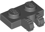 Hinge Plate 1 x 2 Locking with 2 Fingers on Side, 7 Teeth in Dark Bluish Gray