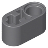 Technic Beam 1 x 2 Thick with Pin Hole and Axle Hole in Dark Bluish Gray
