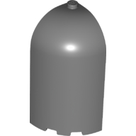 Panel 3 x 3 x 6 Corner Convex with Curved Top in Dark Bluish Gray
