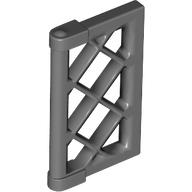 Window 1 x 2 x 3 Pane Latticed with Thick Corner Tabs in Dark Bluish Gray