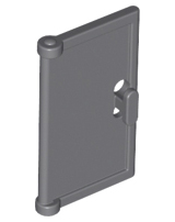 Door 1 x 2 x 3 with Vertical Handle, Round Handle Holes on Back in Dark Bluish Gray
