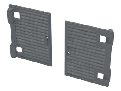 Window 1 x 2 x 3 Shutter with Hinges and Handle in Dark Bluish Gray