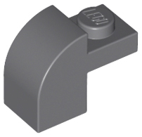 Brick Curved 1 x 2 x 1 1/3 with Curved Top in Dark Bluish Gray
