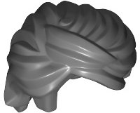 Hair Swept Back, Tousled in Dark Bluish Gray