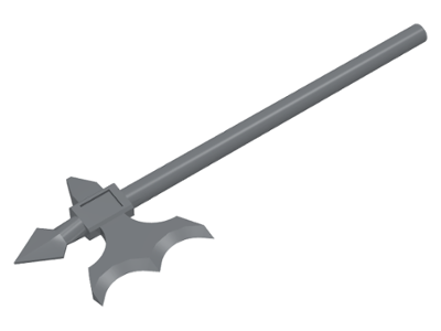 Weapon Halberd / Axe Elaborate in Dark Bluish Gray