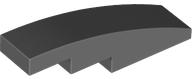 Brick Curved 4 x 1 No Studs [Stud Holder with Asymmetric Ridges] in Dark Bluish Gray