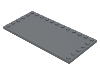 Plate Special 6 x 12 with Studs on 3 Edges in Dark Bluish Gray