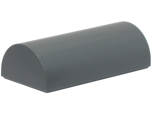 Brick Curved 2 x 4 Double, No Studs, with Groove in Dark Bluish Gray
