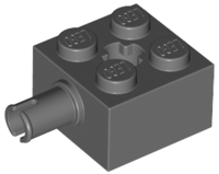 Brick Special 2 x 2 with Pin and Axle Hole in Dark Bluish Gray