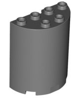 Cylinder Half 2 x 4 x 4 in Dark Bluish Gray