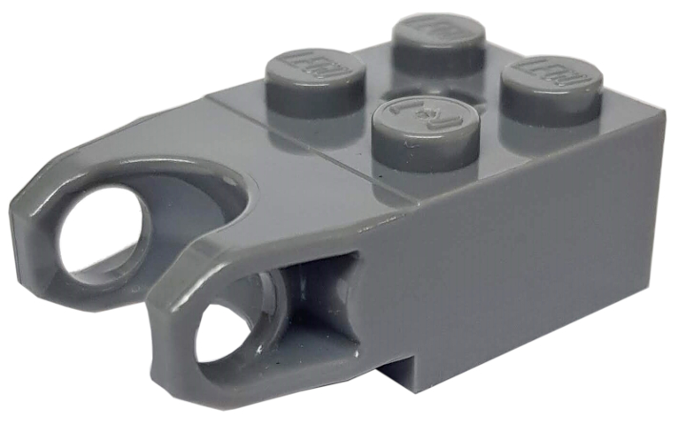 Technic Brick Special 2 x 2 with Ball Socket Reinforced and Axle Hole in Dark Bluish Gray