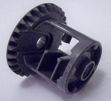 Technic Gear Differential with Inner Tabs and Open Center, 28 Bevel Teeth in Dark Bluish Gray