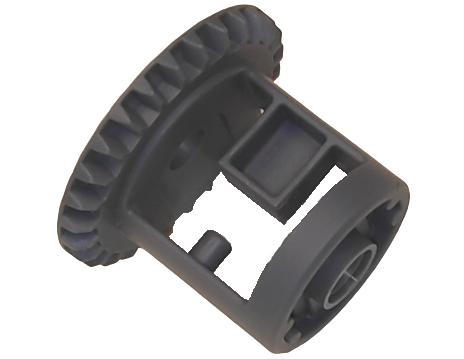 Technic Gear Differential with Inner Tabs and Closed Center, 28 Bevel Teeth [Beveled Edge] in Dark Bluish Gray
