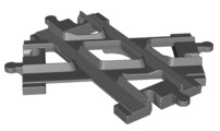 Duplo Train Tracks, Crossrails in Dark Bluish Gray