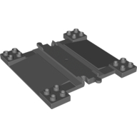 Duplo Train Track with Ramps For Car Crossing in Dark Bluish Gray
