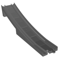 Duplo Train Track Bridge End Section With Bottom Support (New Style) in Dark Bluish Gray