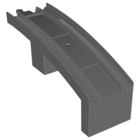Duplo Train Track Bridge Middle Section, New Style Half Arch With Mid-Support in Dark Bluish Gray