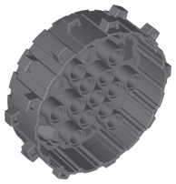 Wheel Hard Plastic with Small Cleats in Dark Bluish Gray