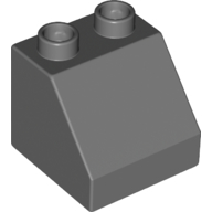 Duplo Brick 2 x 2 Slope 45° in Dark Bluish Gray