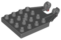 Duplo Plate 4 x 4 with 16 Studs and Reinforced Hinge in Dark Bluish Gray