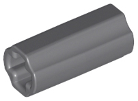 Technic Axle Connector Smooth [with x Hole + Orientation] in Dark Bluish Gray
