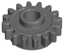 Technic Gear 16 Tooth with Clutch [Smooth] in Dark Bluish Gray