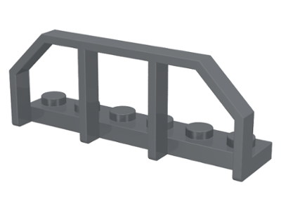Plate Special 1 x 6 with Train Wagon End Fence in Dark Bluish Gray