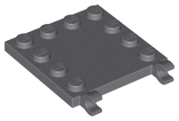 Plate Special 4 x 4 with Studs on Edges and Clips Horizontal in Dark Bluish Gray