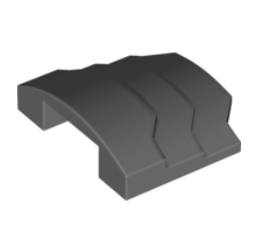 Brick Curved 4 x 3 with 3 Layers, 1 x 3 Cutout on Underside in Dark Bluish Gray