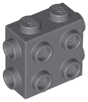 Brick Special 1 x 2 x 1 2/3 with 8 Studs on 3 Sides in Dark Bluish Gray