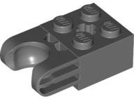 Technic Brick Special 2 x 2 with Ball Socket Wide and Axle Hole, No Arm Holes in Dark Bluish Gray