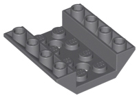 Brick Sloped Inverted 45° 4 x 4 Double with 4 x 2 Recessed, 2 Holes in Dark Bluish Gray
