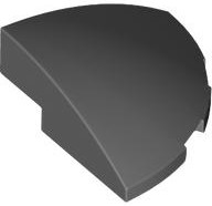 Brick Round Corner, Curved 3 x 3 x 1 Quarter Circle in Dark Bluish Gray