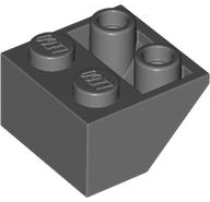 Brick Sloped Inverted 45° 2 x 2 [Round Hollow Bottom Pin, Bar-sized Stud Holes] in Dark Bluish Gray
