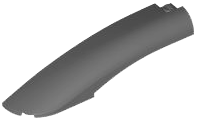 Brick Round, Curved 10 x 2 x 2 with Rounded End Left in Dark Bluish Gray