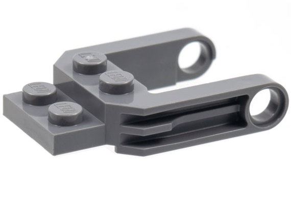 Wheel Fork with 2 x 2 Plate in Dark Bluish Gray