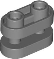 Brick Special 1 x 2 Rounded with Center Bars in Dark Bluish Gray
