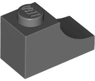 Brick Curved 2 x 1 with Inverted Cutout in Dark Bluish Gray