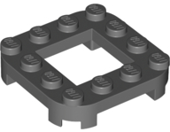 Plate Round Corners 4 x 4 x 2/3 Circle with 2 x 2 Opening in Dark Bluish Gray