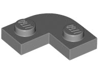 Plate Round Corner 2 x 2 with 1 x 1 Cutout in Dark Bluish Gray