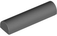 Brick Curved 1 x 4 x 2/3 Double, No Studs in Dark Bluish Gray