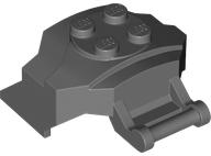Large Figure Cover 4 x 3 x 2 with Bar, 4 Studs, Ridged in Dark Bluish Gray