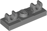 Plate Special 1 x 3 with 2 Clips on Top in Dark Bluish Gray